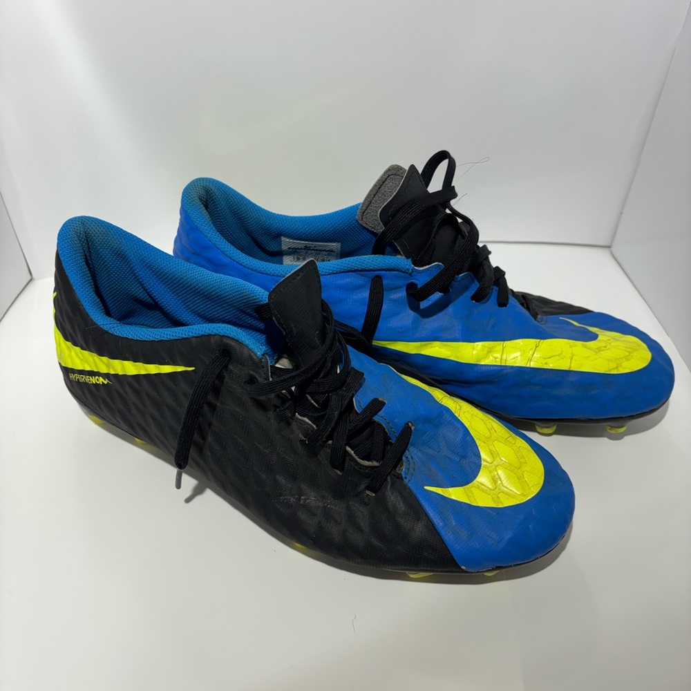 Nike Men’s Black and Blue Soccer Cleats with Yellow Accents - Picture 2 of 6